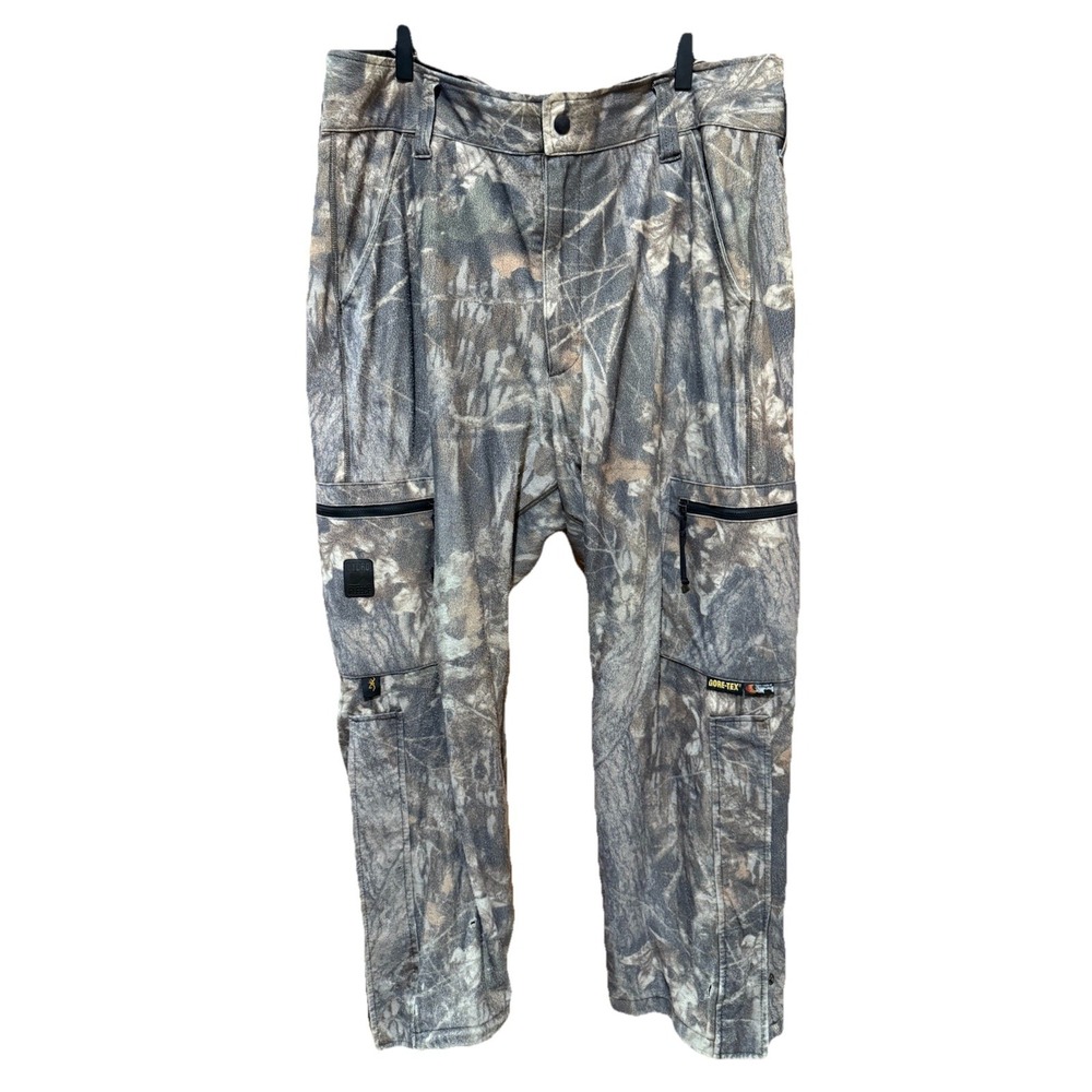 Browning Size XL Men Camo Nylon Blend Zip Multi Pocket Hunting Pants Gortex - Picture 11 of 11